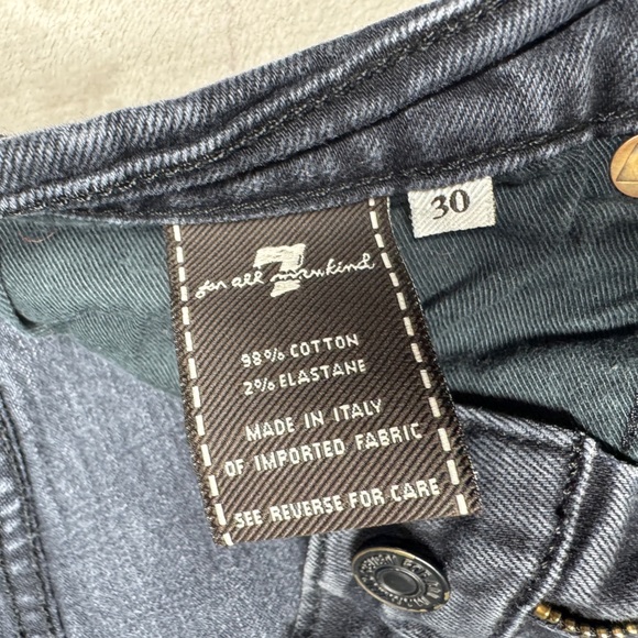 7 For All Mankind Faded Black Bootcut Embroidered Back Pocket Jeans Size 30 - Picture 15 of 16